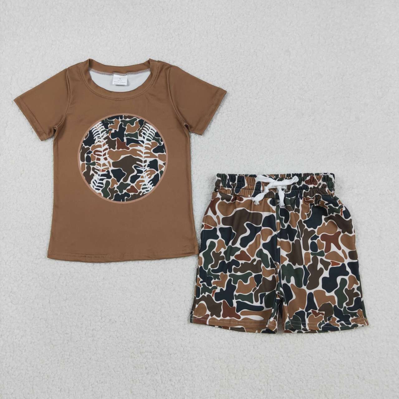 Baseball Camo shirt matching shorts boys summer outfit