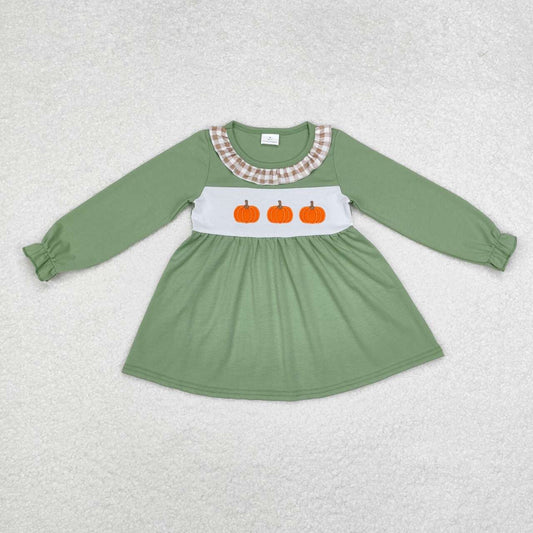 Embroidery Three Pumpkin Long Sleeve Fall Season Top