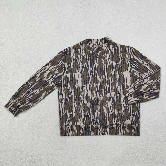 Adult women camo long sleeve yoga pullover top