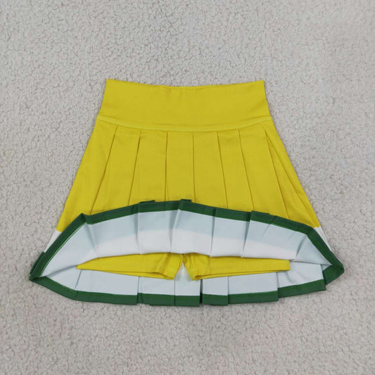 Yellow color girls summer yoga skirts