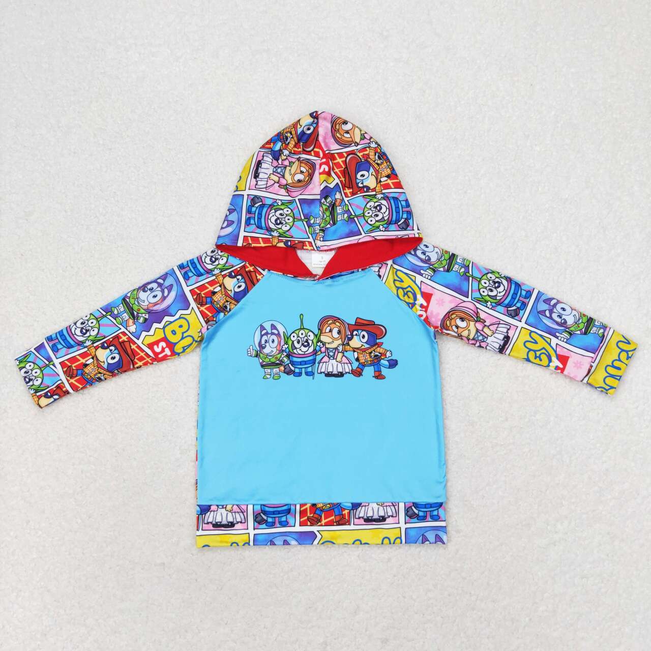 baby boy blue cartoon dog long sleeve hoodie top