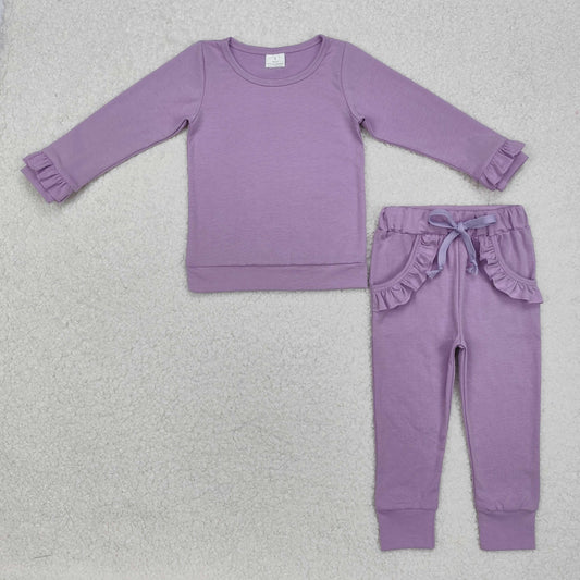 Baby girls lavender cotton spring fall clothes