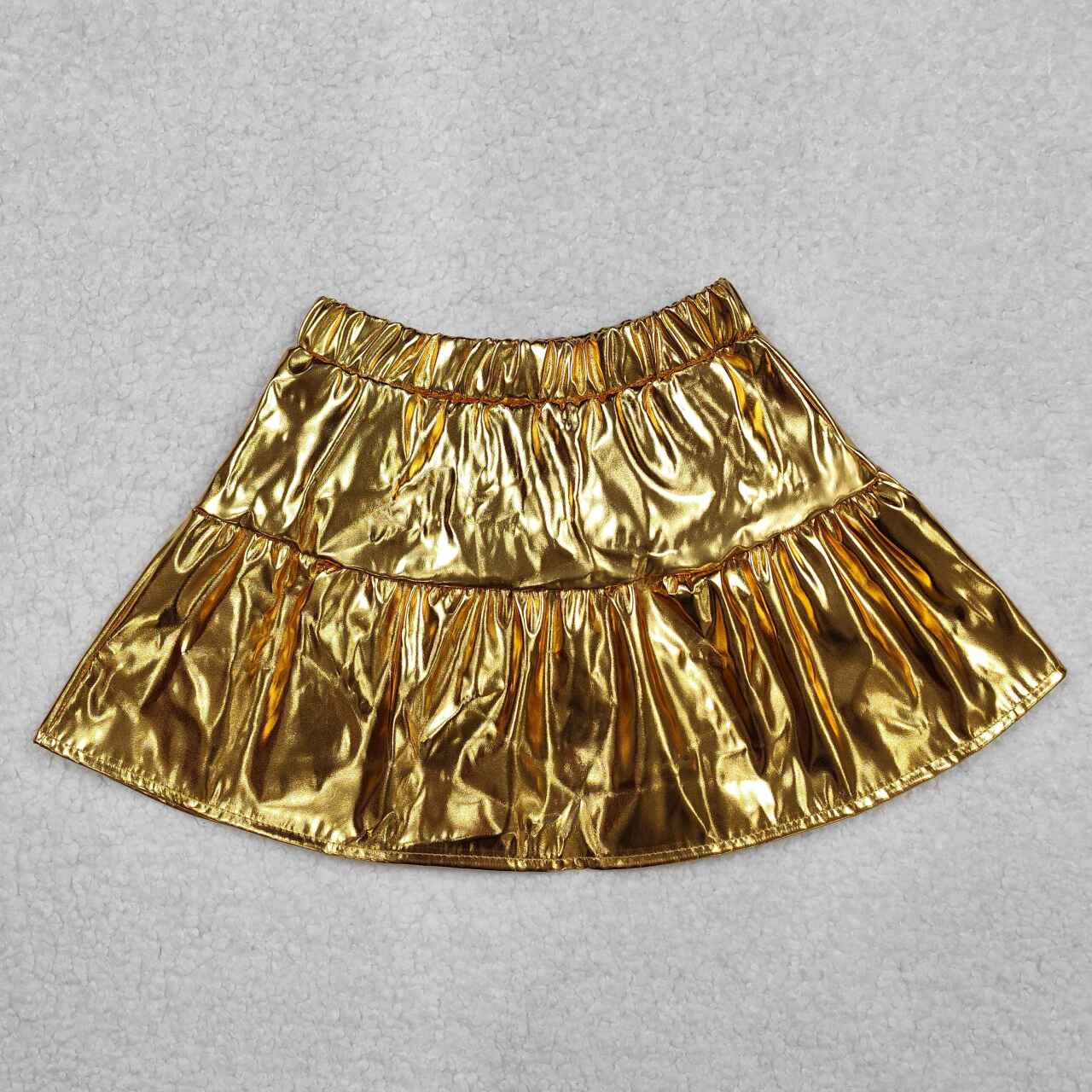 toddle girls gold p-leather summer skirt