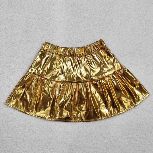 toddle girls gold p-leather summer skirt