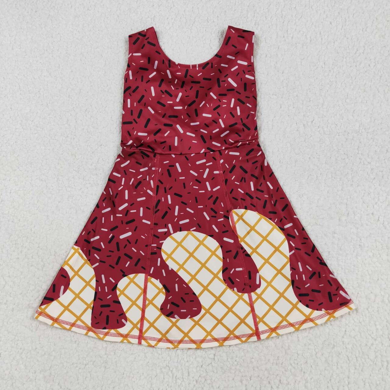 Baby girls maroon active wear athletic summer yoga lace ruffle dress