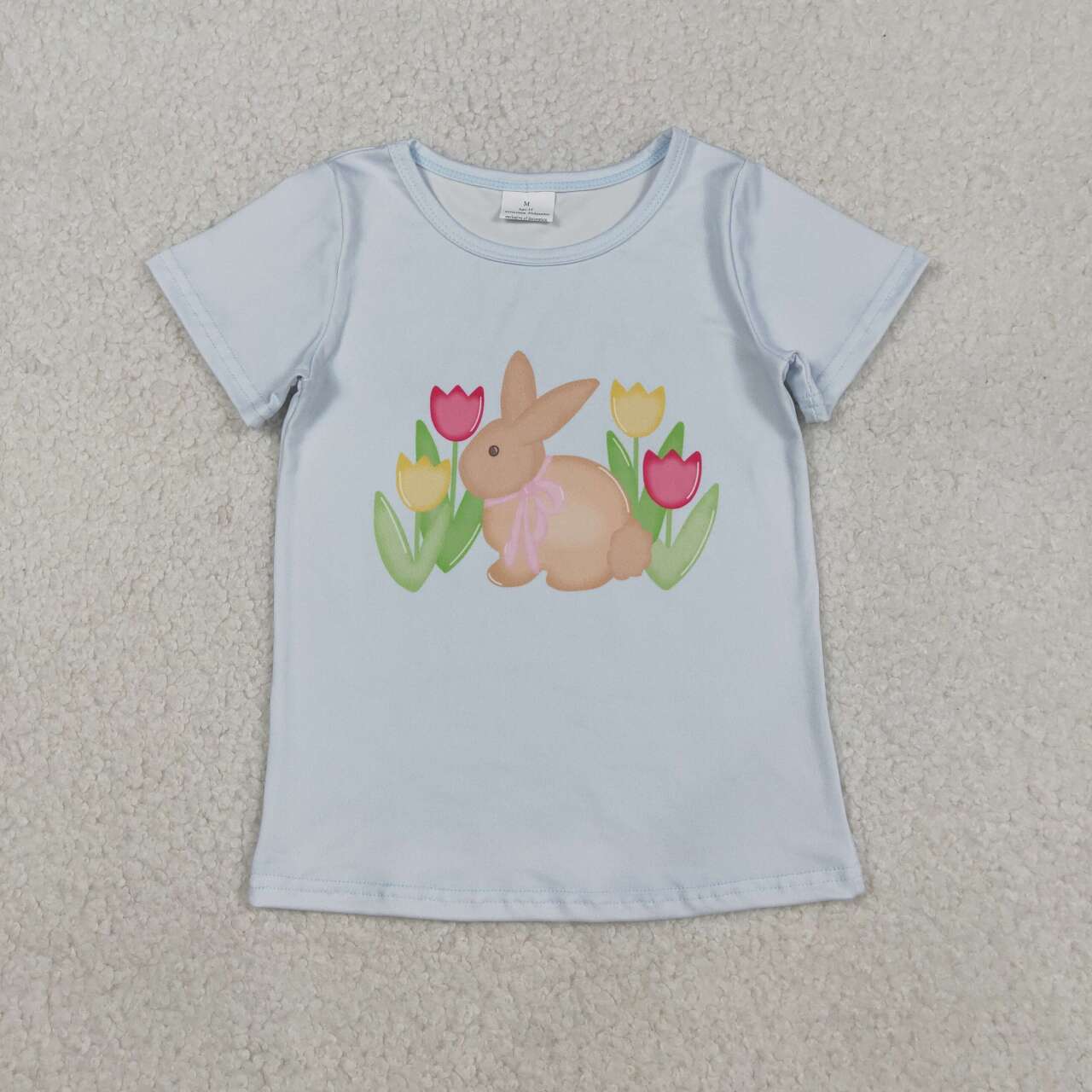 Girls easter bunny floral short sleeve top