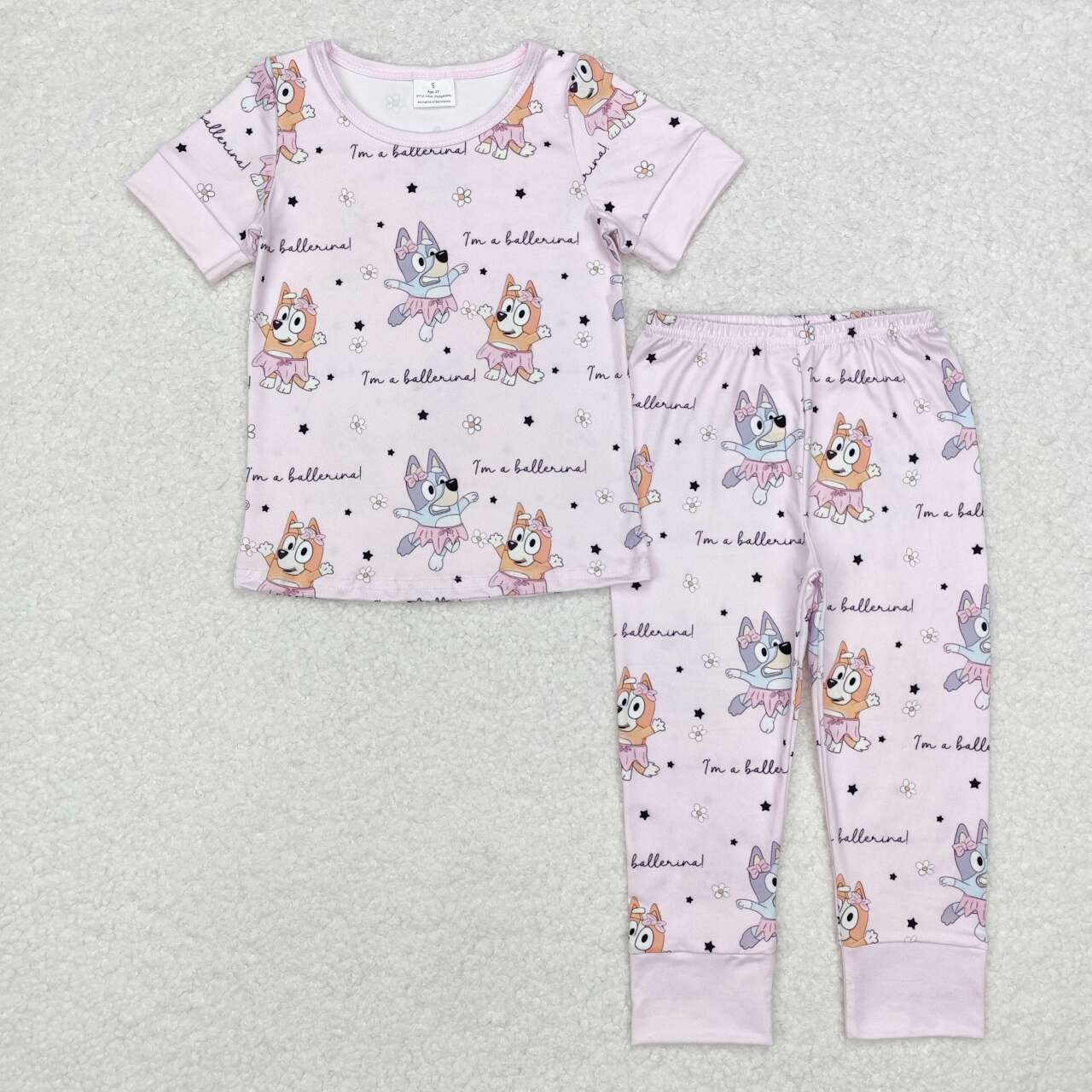 girls blue cartoon dog wholesale boutique clothing set