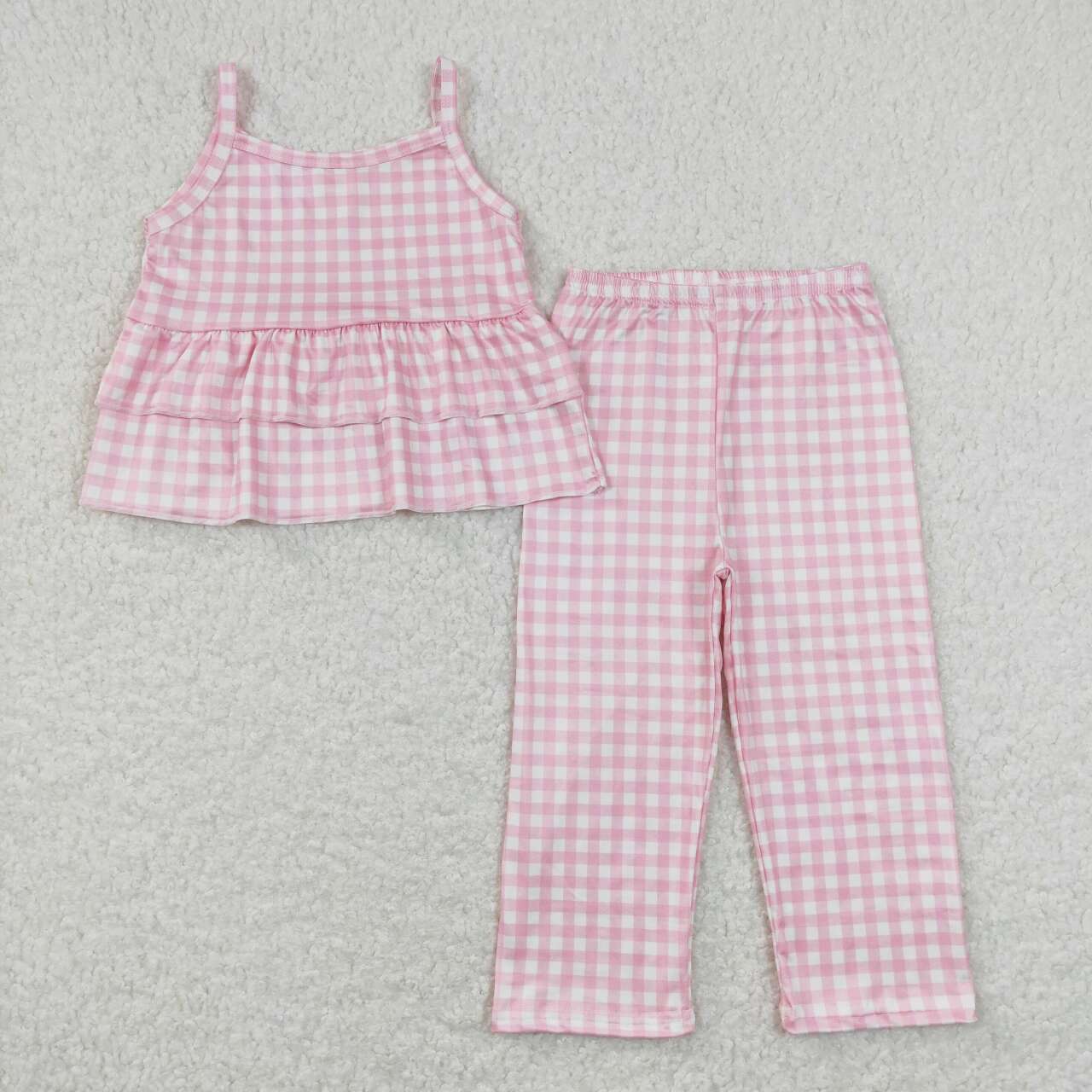 pink gingham boutique clothing set