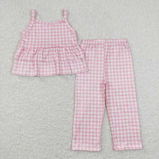 pink gingham boutique clothing set