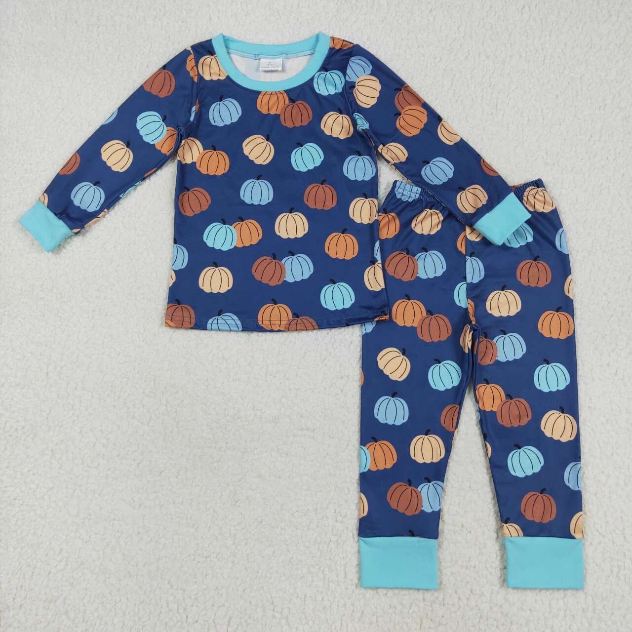 Toddle boy fall pumpkins long sleeve outfit