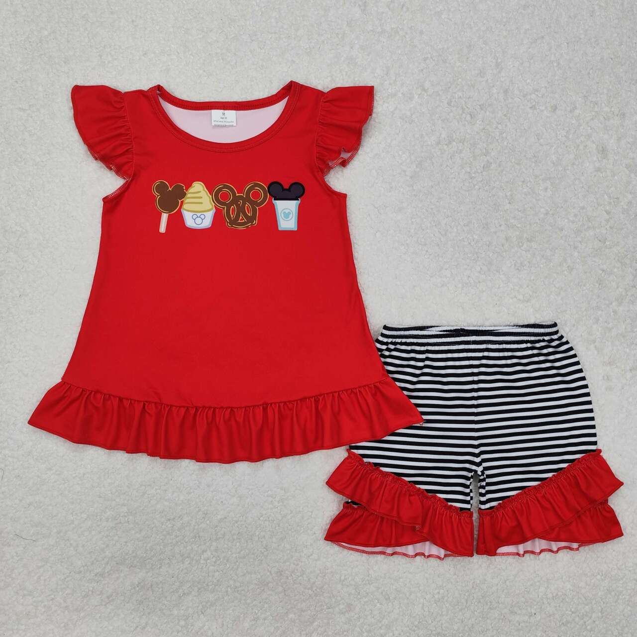 Cartoon mouse baby girl summer outfit
