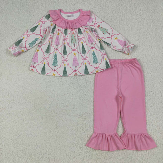 Baby girls Christmas tree tunic top matching pants clothes