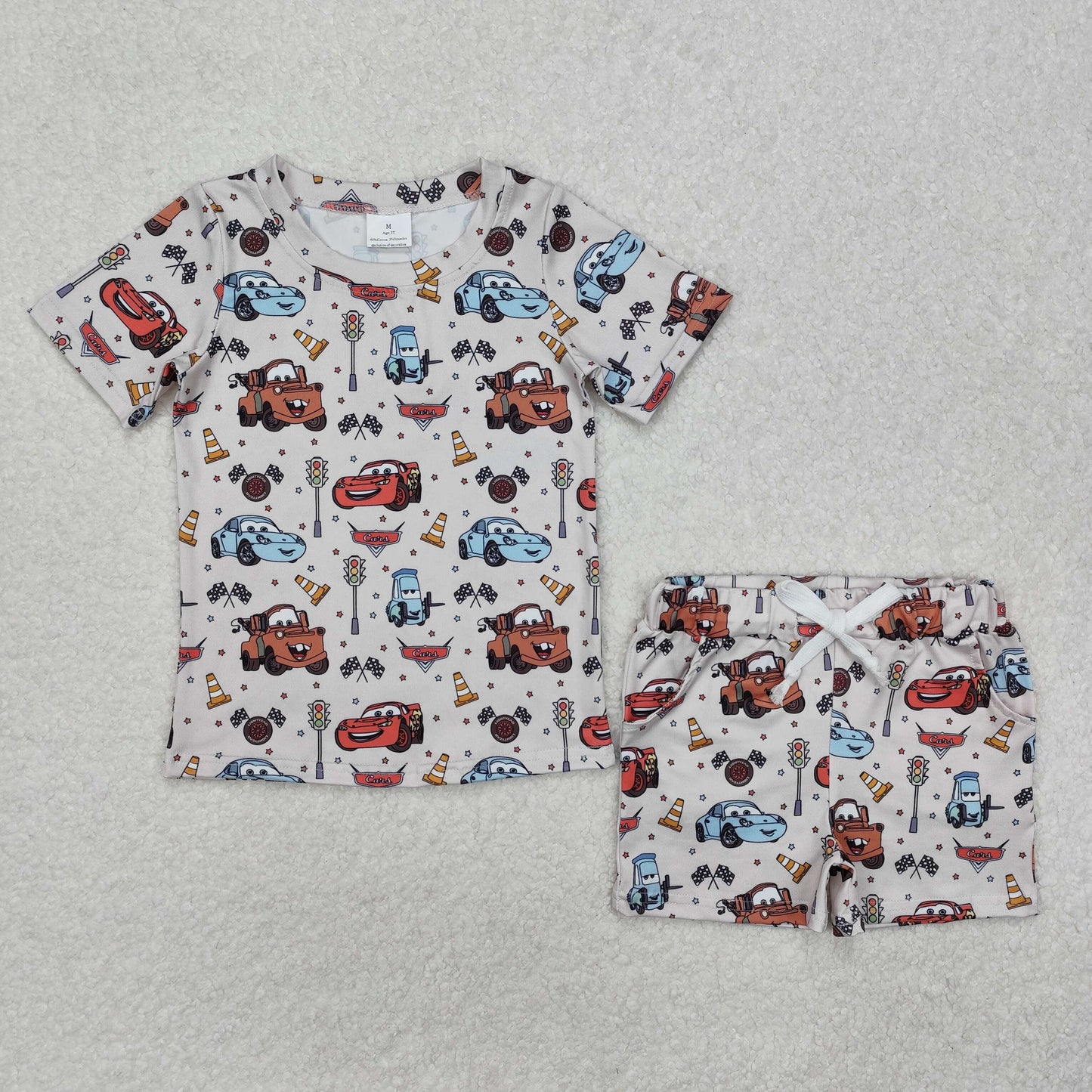 Baby boy cartoon car summer clothes