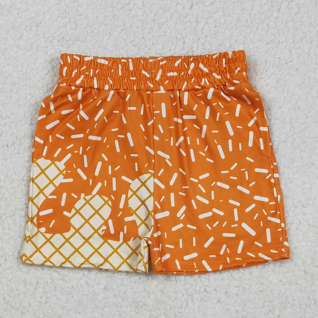 Toddle baby girl orange ice cream design summer shorts
