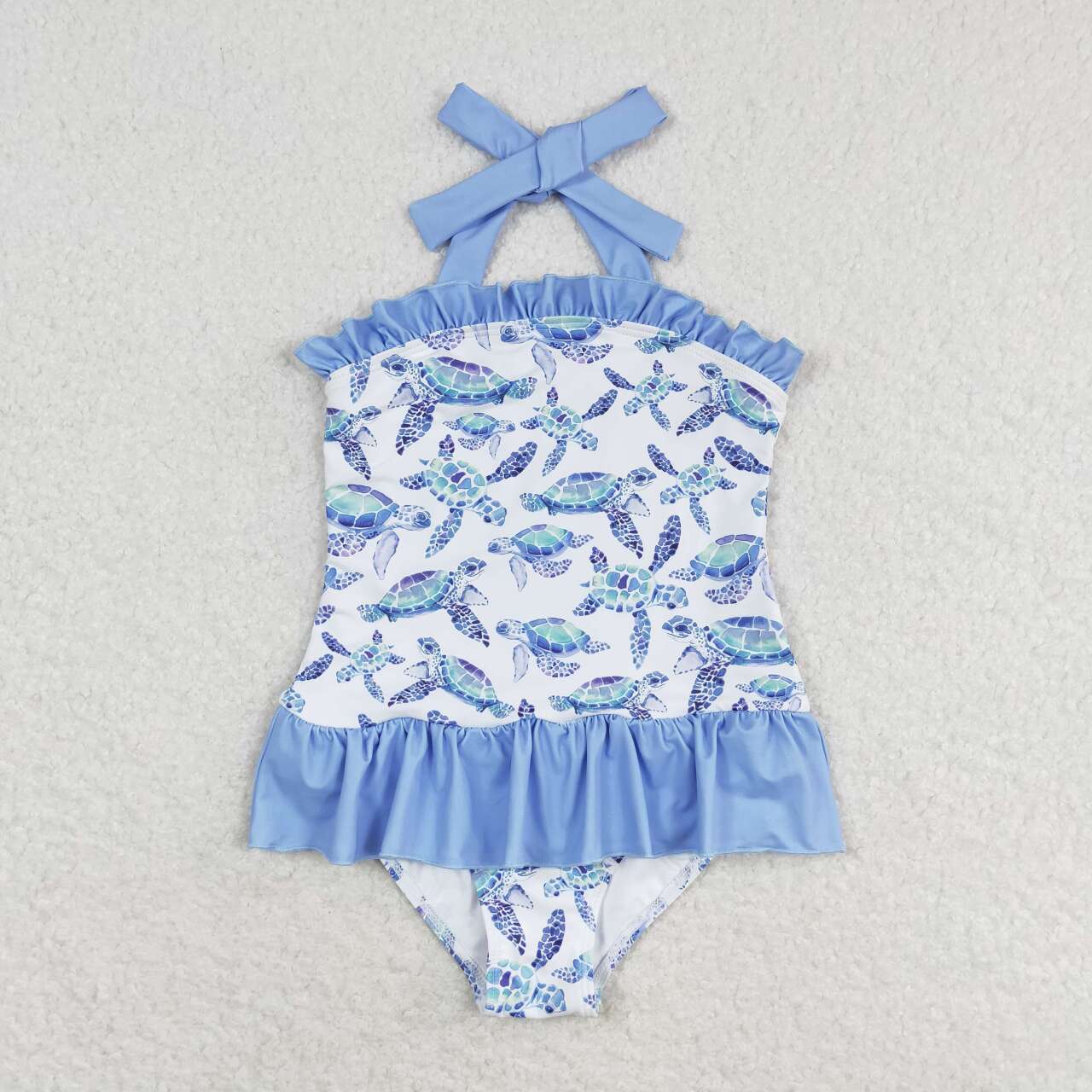 baby girls sea turtle two pieces bathing suit