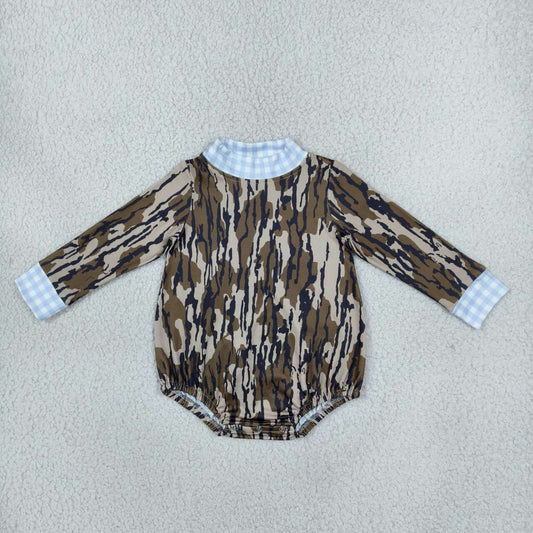 Camo print toddle boy long sleeve romper