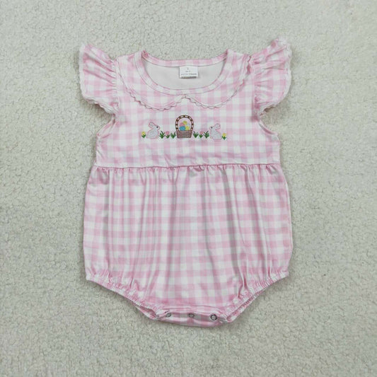 Toddle baby girl easter eggs embroidery romper