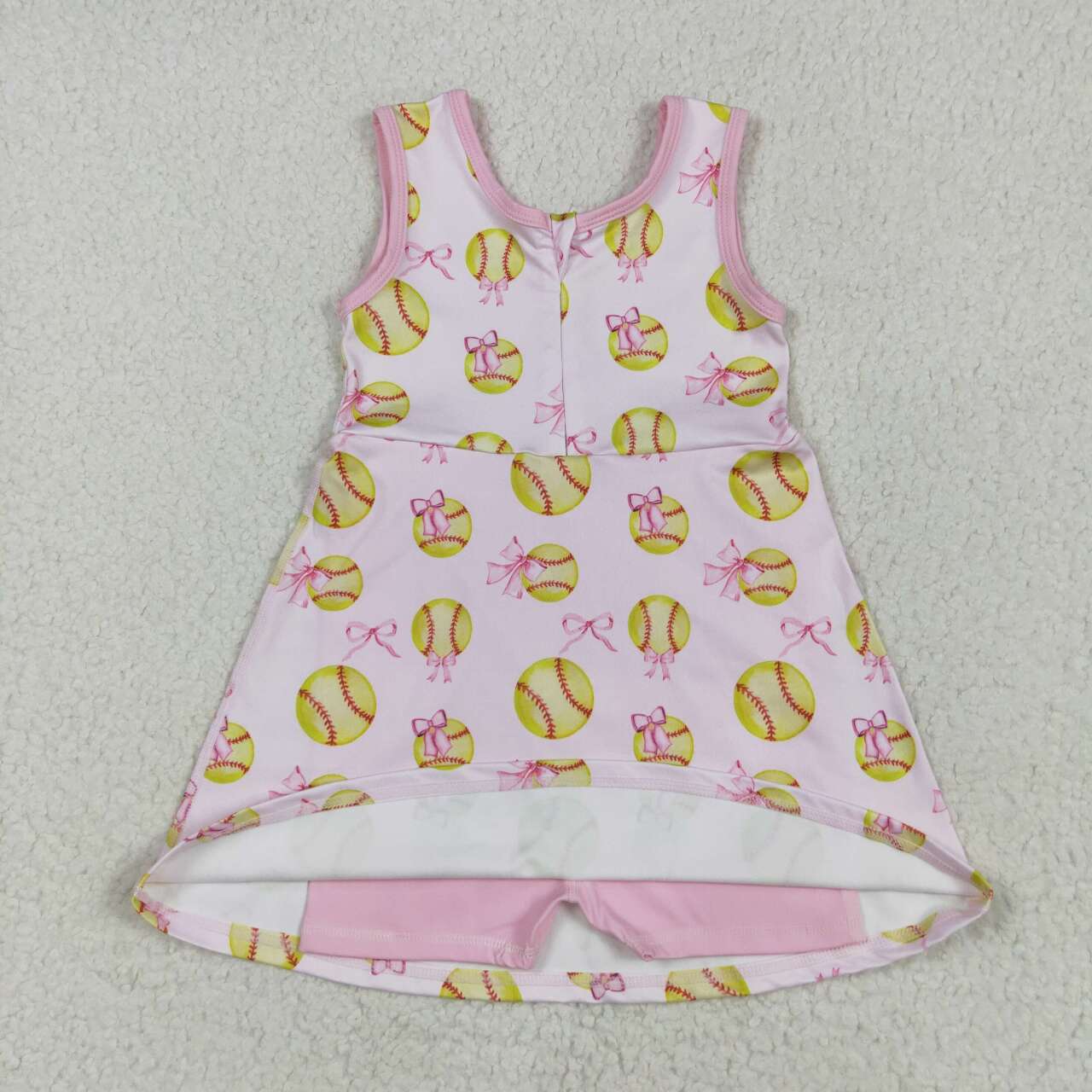 Baby girls softball design active wear athletic summer yoga skirt dress