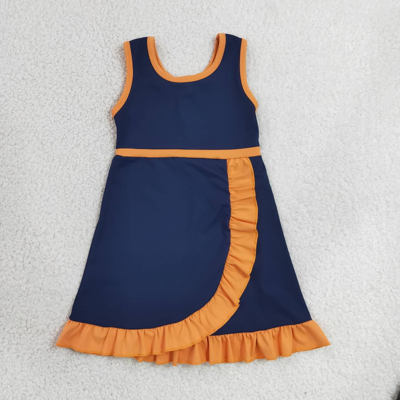 Navy orange color girls summer yoga dress