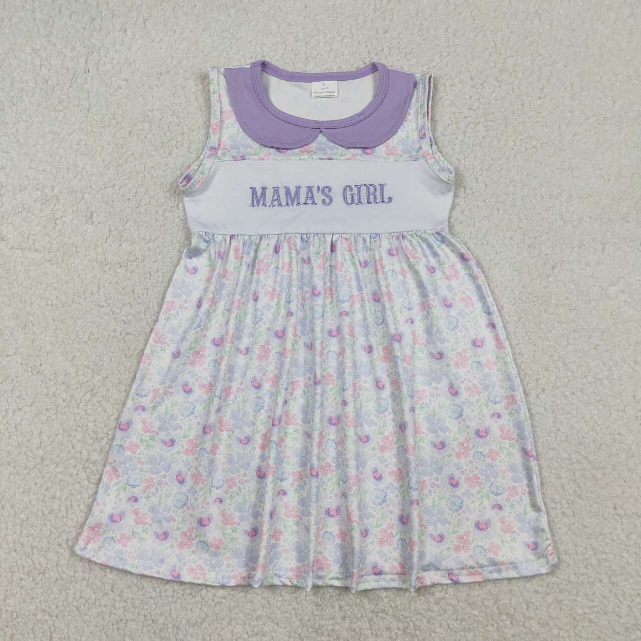 Mamas girl embroidery design girls summer dress