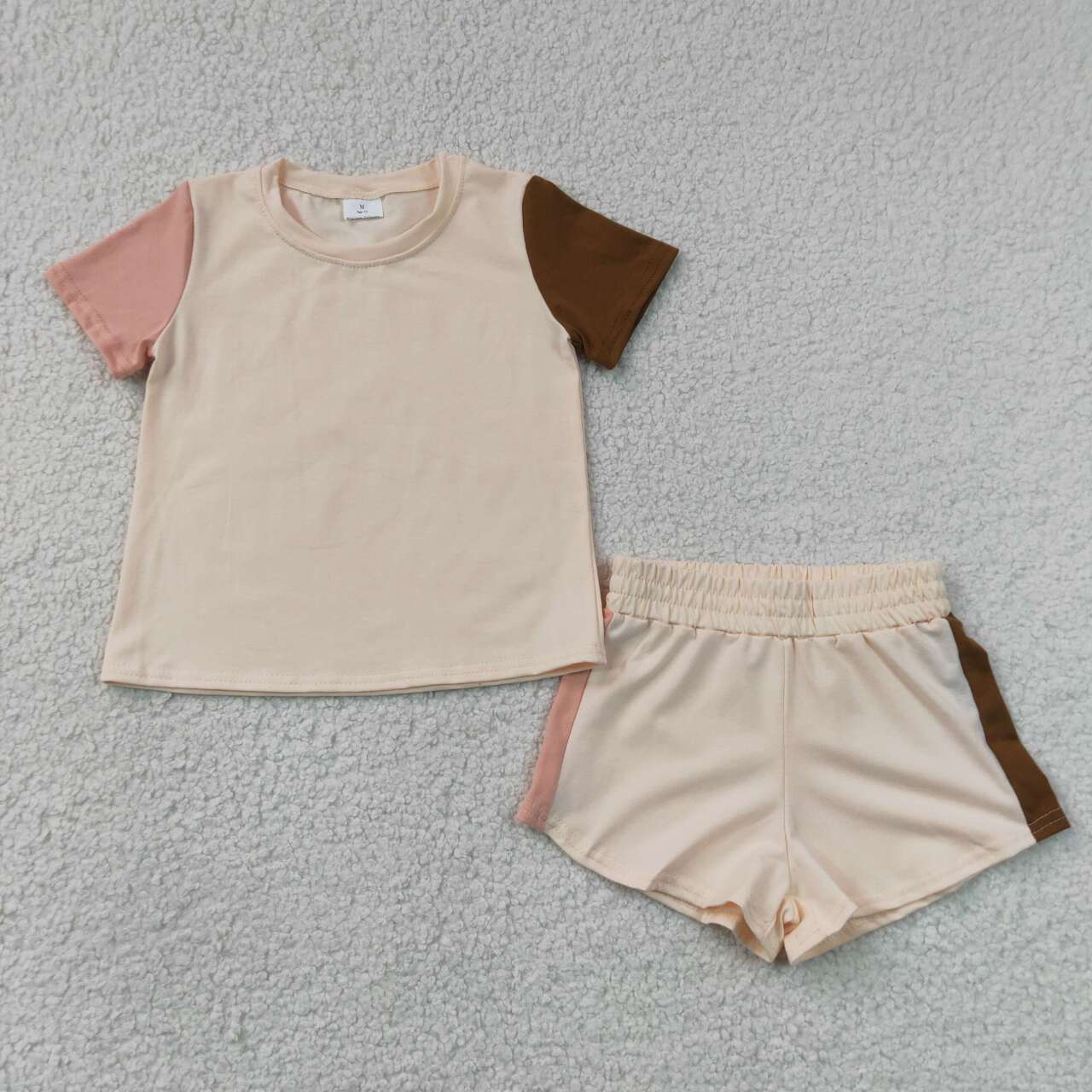 Khaki top matching shorts toddle baby boy outfit