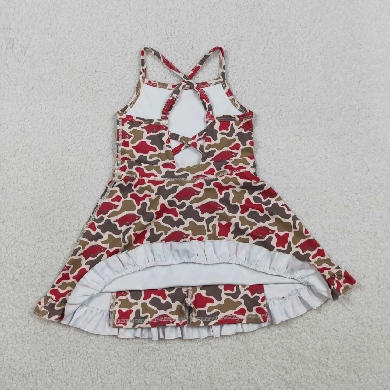 Camo team design girls summer active yoga dress