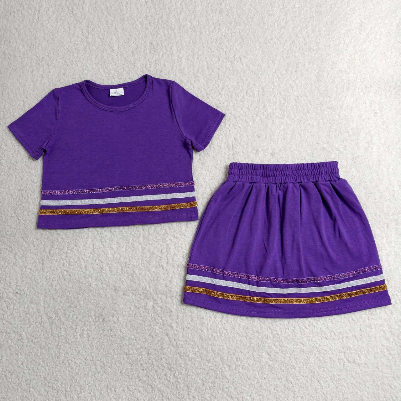 Lavender scallop top matching skorts girl summer outfit