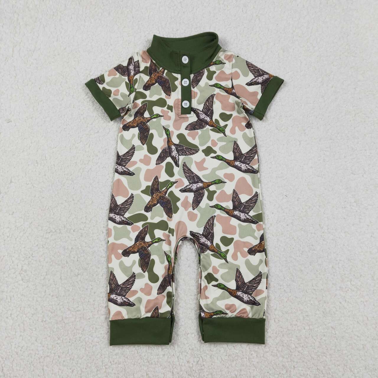 Mallard duck toddle baby short sleeve polo romper