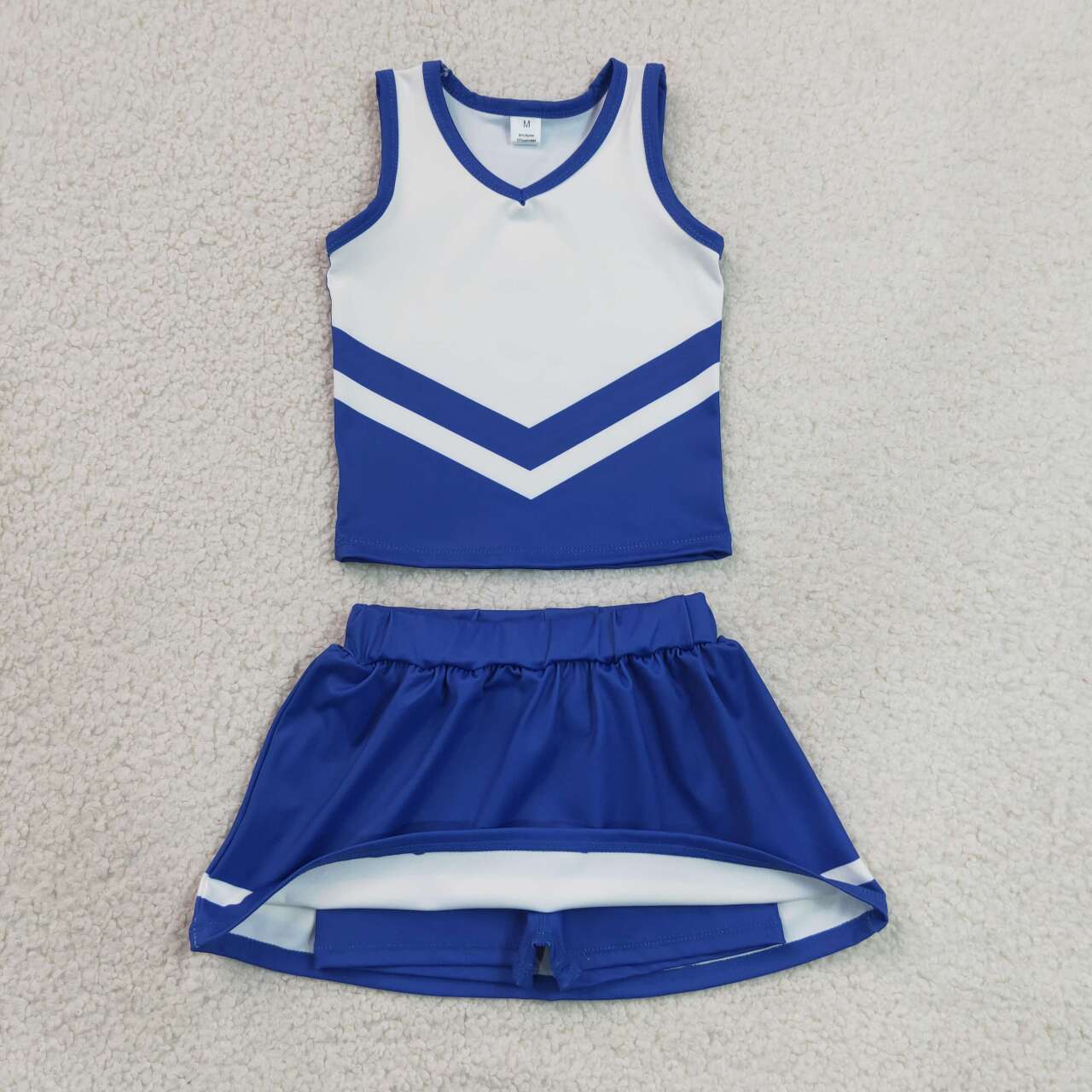 Blue top matching skorts girls summer yoga outfit