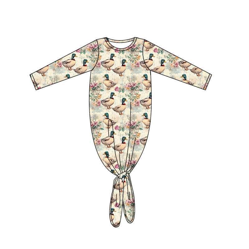newborn baby mallard duck floral gown preorder