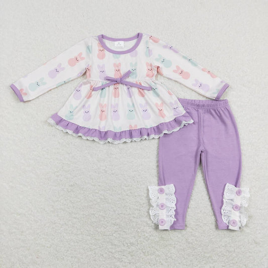 Easter bunny baby girls holiday clothing set
