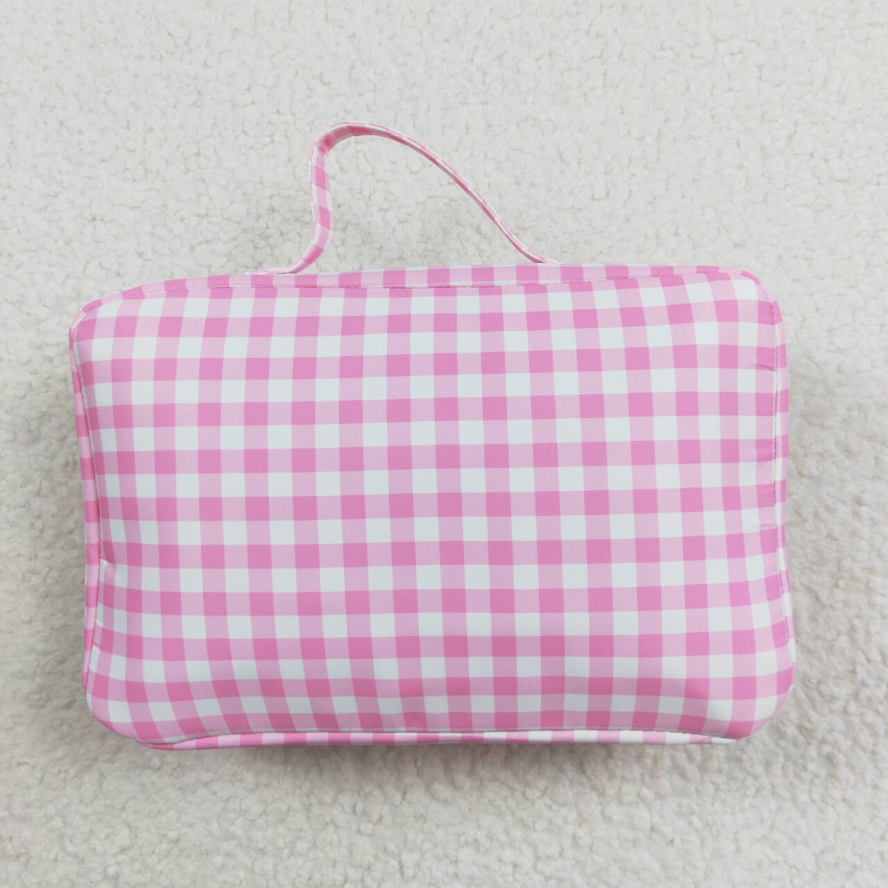 wholesale girls pink checkered lunch bag