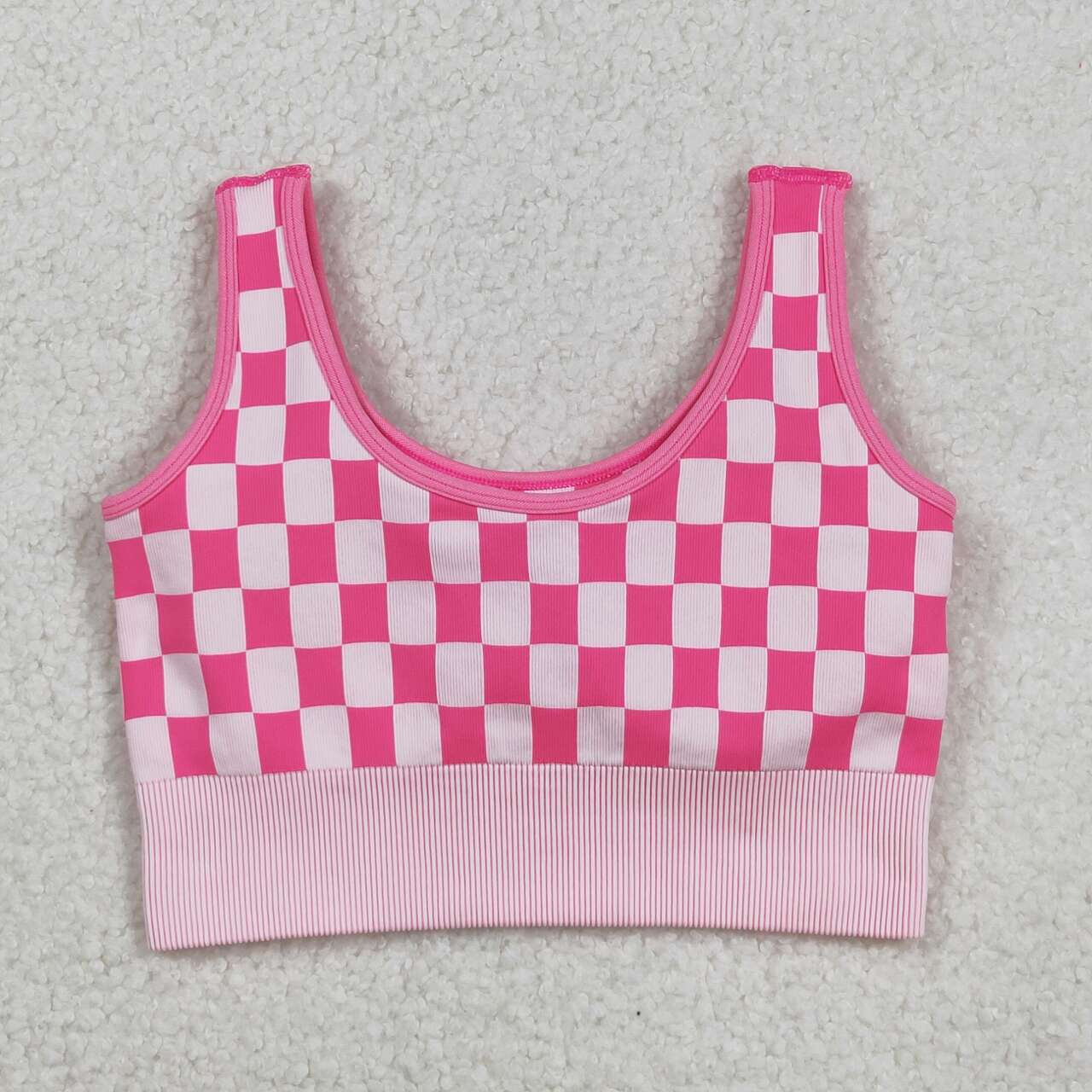 USA SHOP Adult pink checkered top