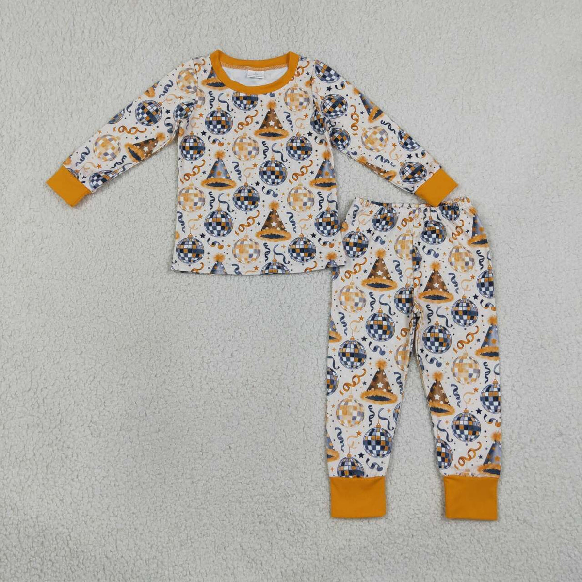 Long sleeve Happy New Year top matching pants boy wholesale factory price clothes