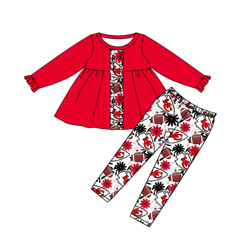 baby girl KC football team design outfit