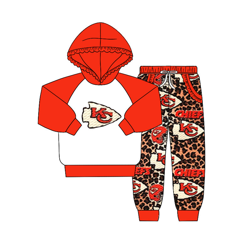 baby KC team cheetah design hoodie set