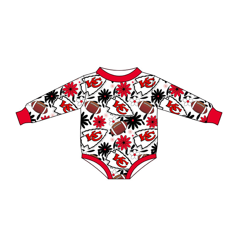 baby boy KC football team design romper