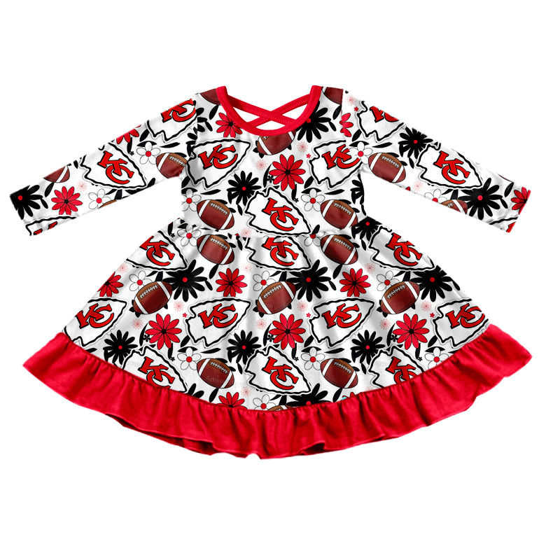 baby girl KC football team design dress