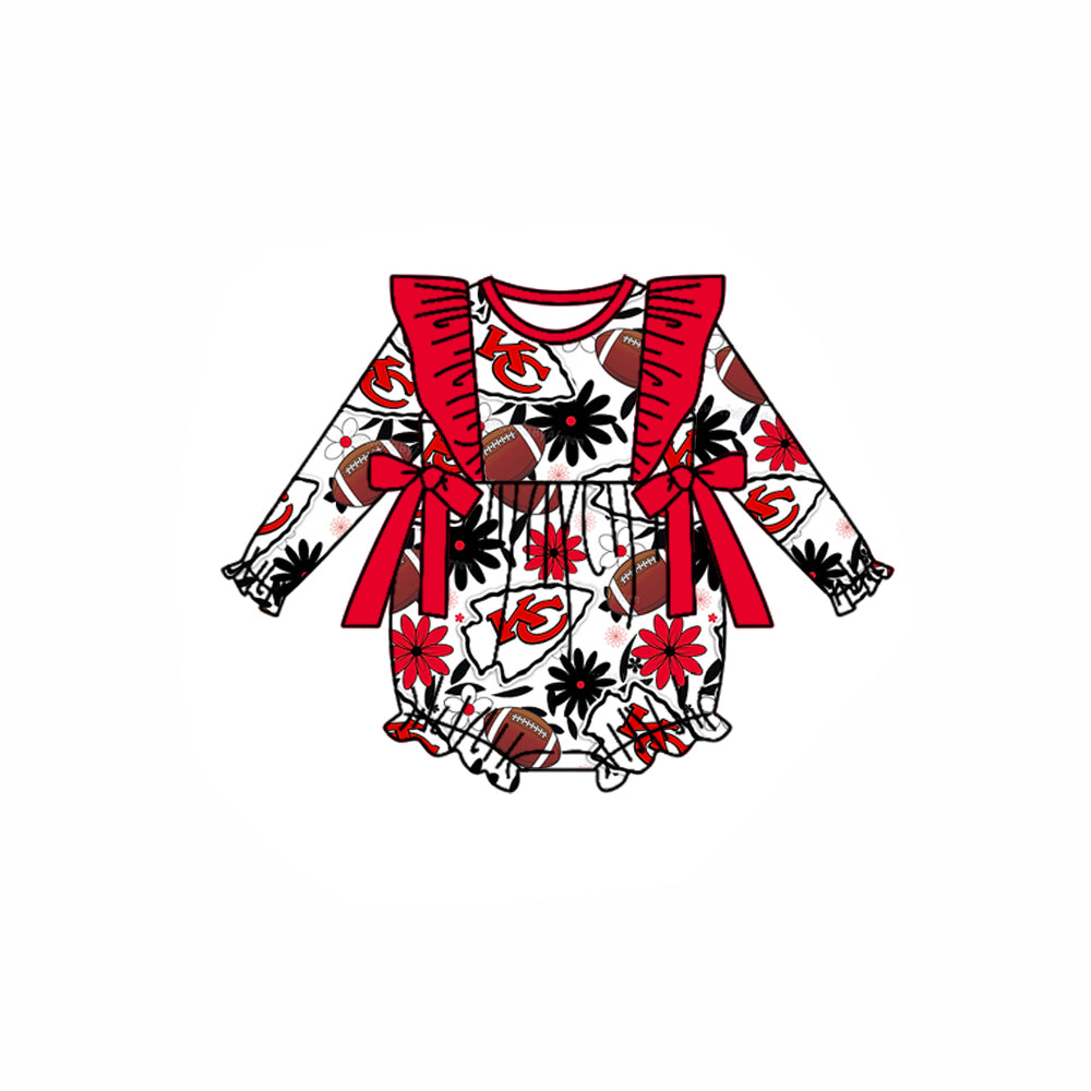 baby KC football team design romper