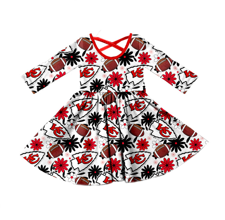 baby girl KC football team design dress