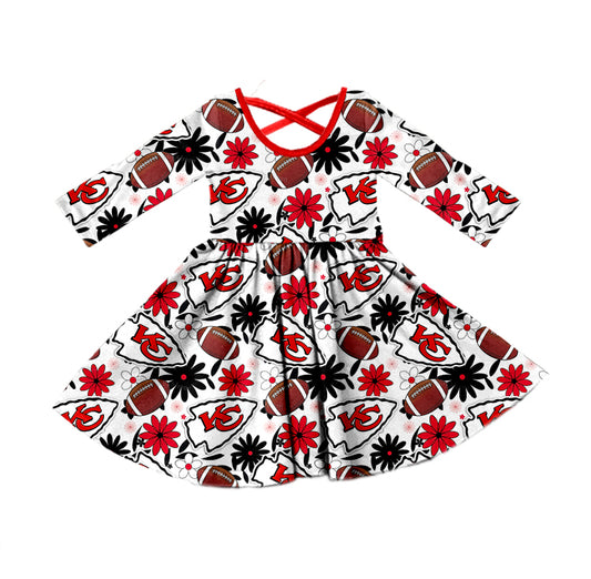 baby girl KC football team design dress