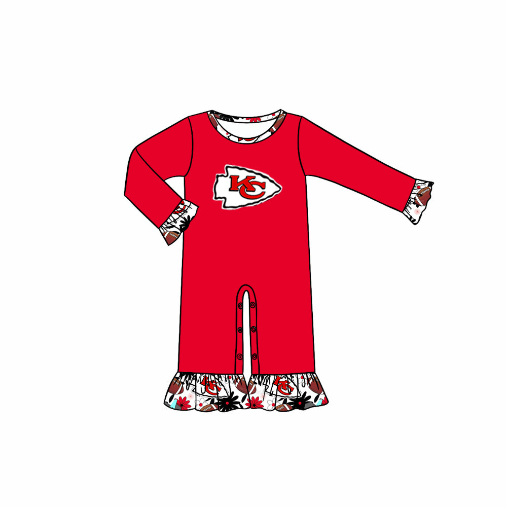 baby KC football team design romper