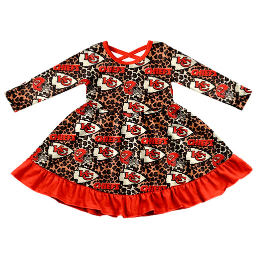 baby girl KC team cheetah design dress