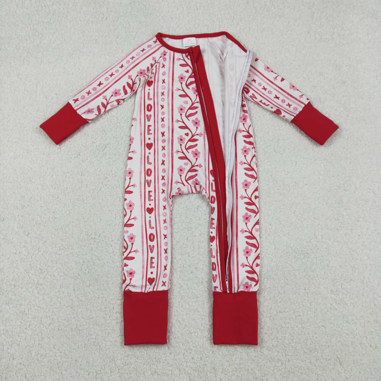 Toddle baby Valentines heart long sleeve romper