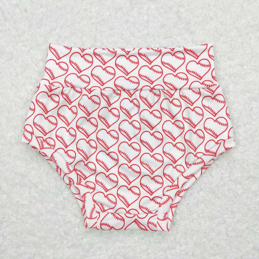 infant toddle baby baseball heart bummies