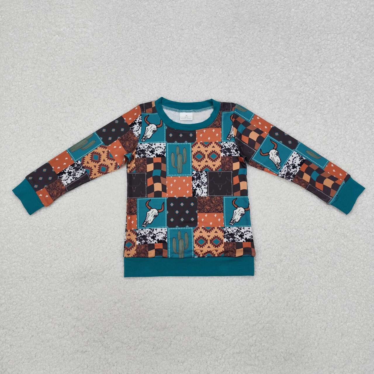 Western aztec baby boy long sleeve t-shirt top