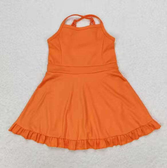 baby girls one piece orange athletic dress