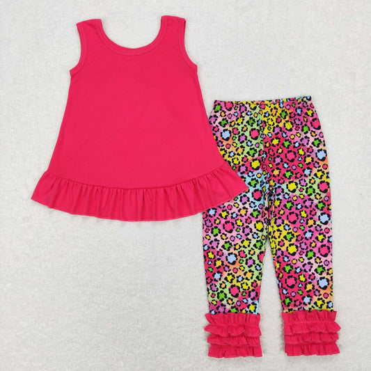 baby girls hot pink top leopard pants outfit