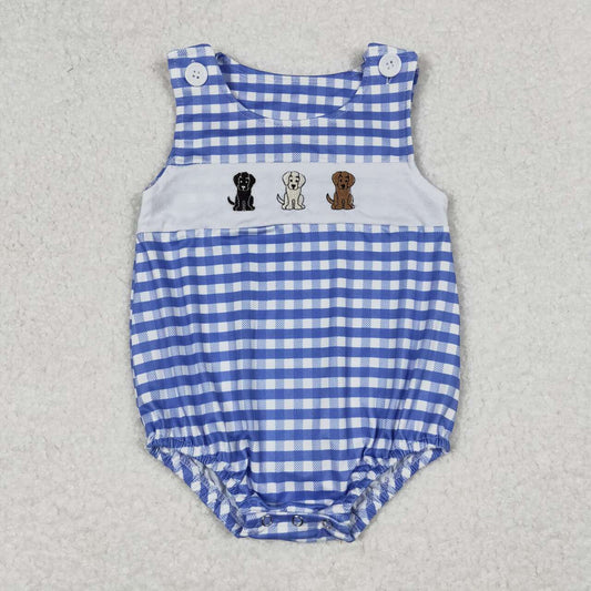 toddle baby boy embroidery three dogs romper
