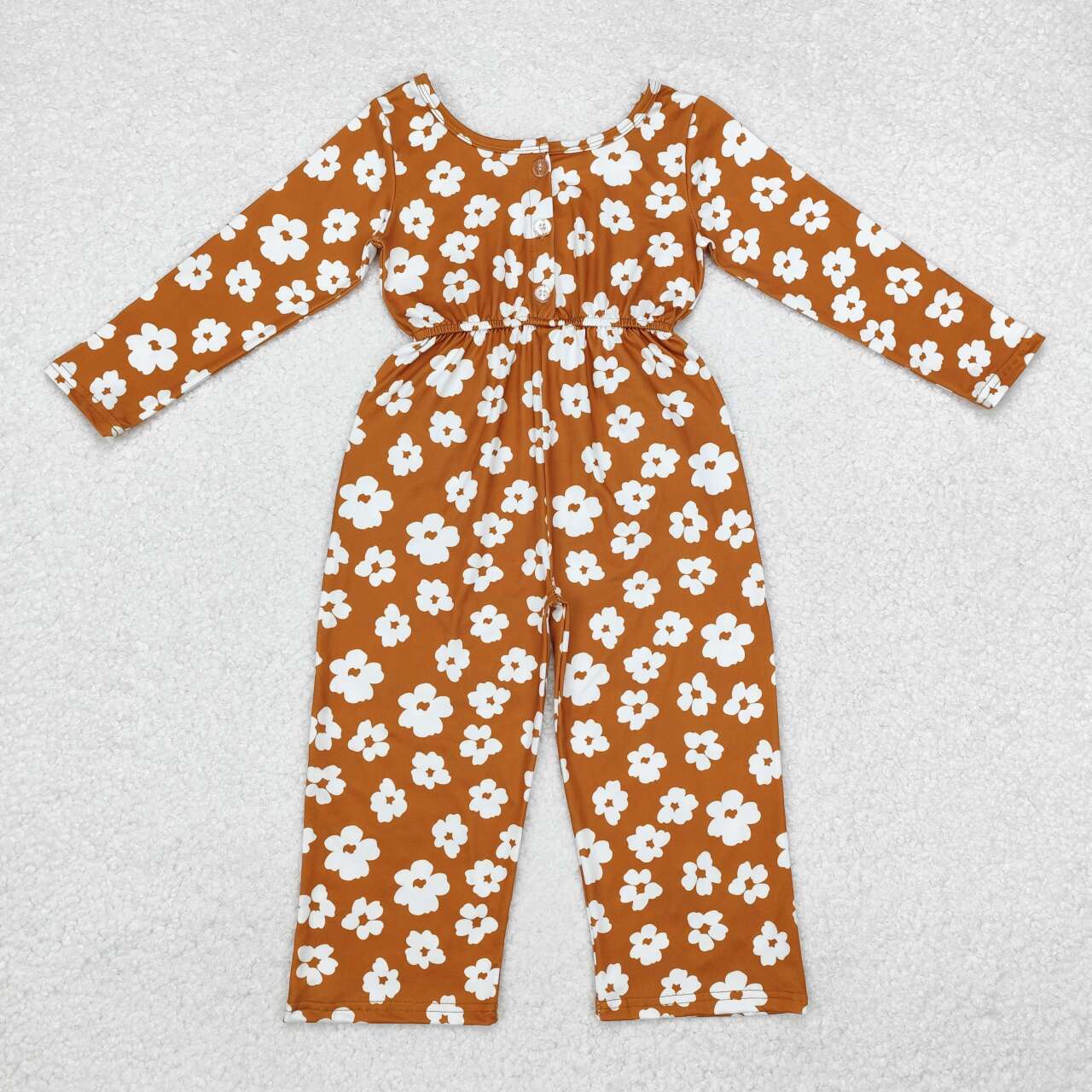 Wholesale kids baby girls wide leg floral jumpsuit